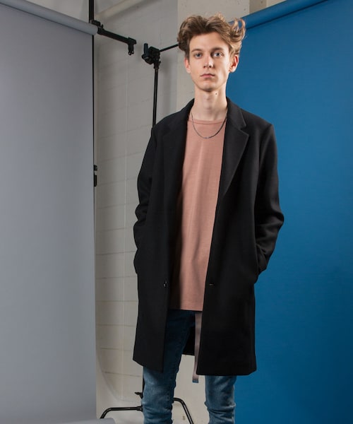 LIDNM（リドム）の「Super100'sメルトンチェスター（チェスターコート・メンズ・ブラック・S.M.L）」の3枚目の写真