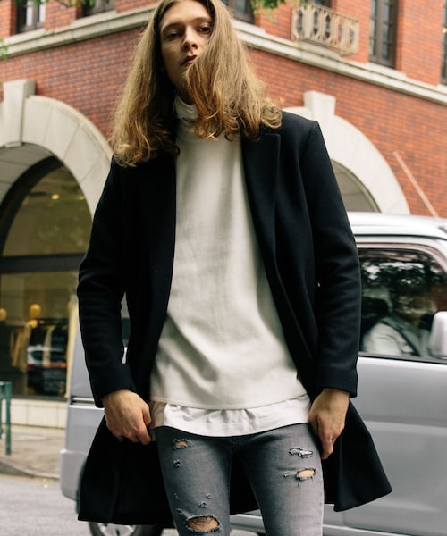 LIDNM（リドム）の「Super100'sメルトンチェスター（チェスターコート・メンズ・ブラック・S.M.L）」の5枚目の写真