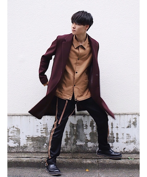 LIDNM(リドム)の「Super100'sメルトンチェスター(チェスターコート・メンズ・ダークチェリー・S.M.L)」の10枚目の写真