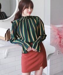 DHOLIC | ストライプシャーリングブラウス(シャツ/ブラウス)