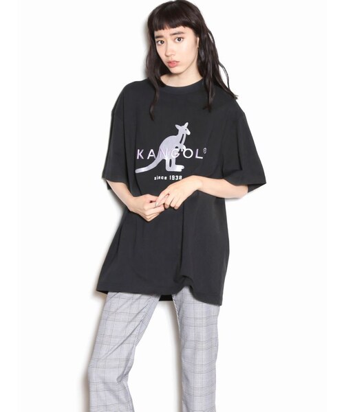 EMODA(エモダ)の「【EMODA×KANGOL】BIG MARK Tシャツ(トップス・レディース・ブラック/パープル/ライトミックス・F)」の6枚目の写真
