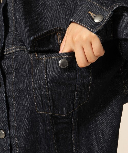 LOWRYS FARM(ローリーズファーム)の「★WEB先行予約アイテム★ノーカラーGジャン(ジャケット/アウター・ブルー/ワンウォッシュ)」の10枚目の写真