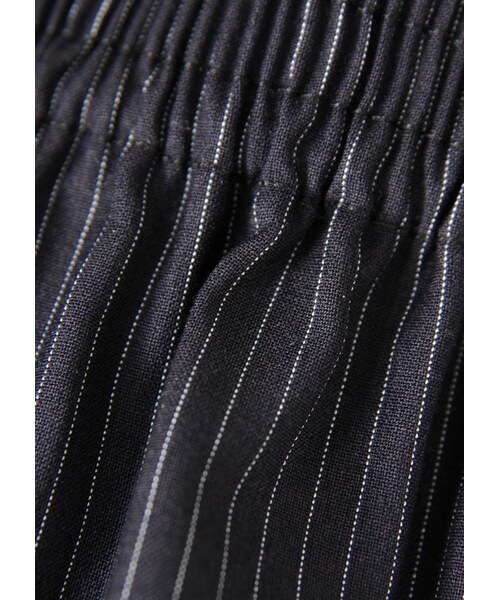 新品◆Ne-net　ネネット　ピンストライプガウチョパンツ◆ネイビー クイーンズコート QUEENS COURT 刺繍レースガウチョパンツ （ネイビー