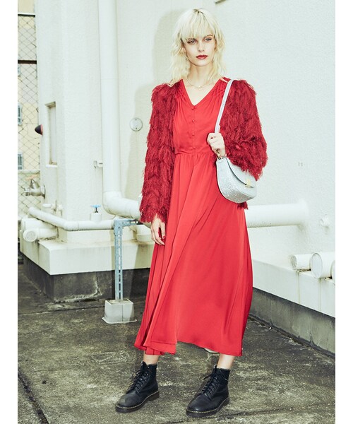 jouetie（ジュエティ）の「スモッキングワンピース（ワンピース/ドレス・レディース・ブラック/レッド/イエロー）」の6枚目の写真