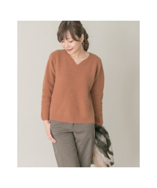 【新品タグ付き】アーバンリサーチロッソ ハートネック片畦ニット URBAN RESEARCH ROSSO WOMEN（アーバンリサーチ ロッソ）の「【予約