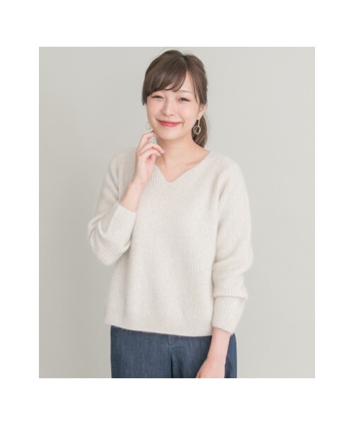 【新品タグ付き】アーバンリサーチロッソ ハートネック片畦ニット URBAN RESEARCH ROSSO WOMEN（アーバンリサーチ ロッソ）の「【予約