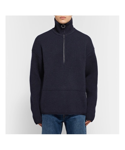 Acne Studios ネイビー リブ編みニット ジッパー付き Acne Studios（アクネストゥディオズ）の「Acne Studios Neptune