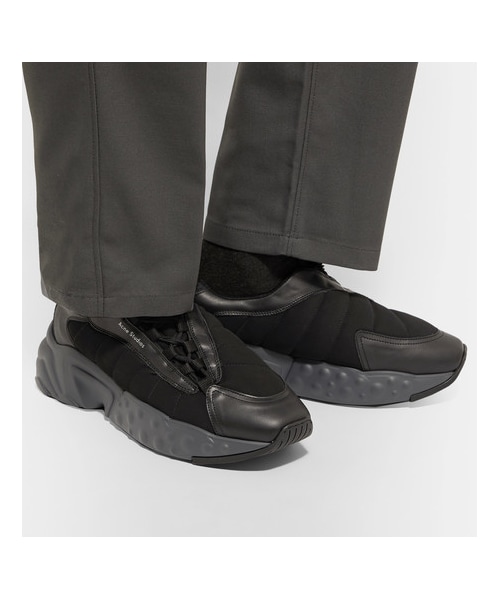 Acne Studios（アクネストゥディオズ）の「Acne Studios Sofiane Leather-Trimmed Suede Sneakers（スニーカー・メンズ・Black・EU42/EU45/EU43/EU44/EU46/EU41）」の3枚目の写真