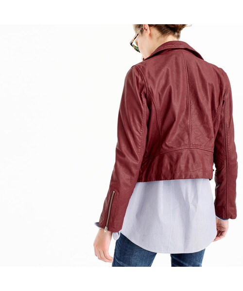 J.CREW（ジェイクルー）の「Collection washed leather motorcycle jacket（ライダースジャケット・レディース・Black/Red・XXX-SMALL/XX-SMALL/X-SMALL/SMALL/MEDIUM/LARGE/X-LARGE）」の5枚目の写真
