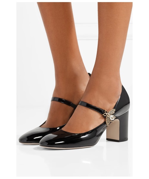 GUCCI（グッチ）の「Gucci - Embellished Patent-leather Mary