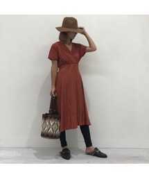 copine | ふんわりシルエット◆ハイウエスト・カシュクールロングワンピース（3color） 【クリックポスト対象商品】(ワンピース)