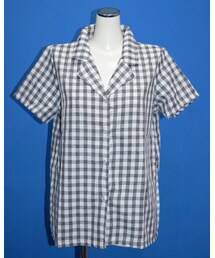 A.D.G | ギンガムチェックオープンカラーシャツ(シャツ/ブラウス)