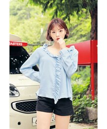 HOTPING | フリルポイントデニムブラウス(シャツ/ブラウス)