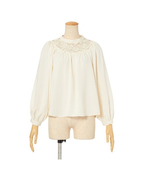 F i.n.t(フィント)の「ローズレースヨークギャザーブラウス/F i.n.t(シャツ/ブラウス・レディース・その他)」の2枚目の写真