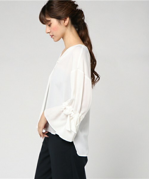 archives（アルシーヴ）の「キャンディスリーブブラウス（シャツ/ブラウス・レディース・オフホワイト/ブラック/ピンク系その他・MEDIUM）」の5枚目の写真