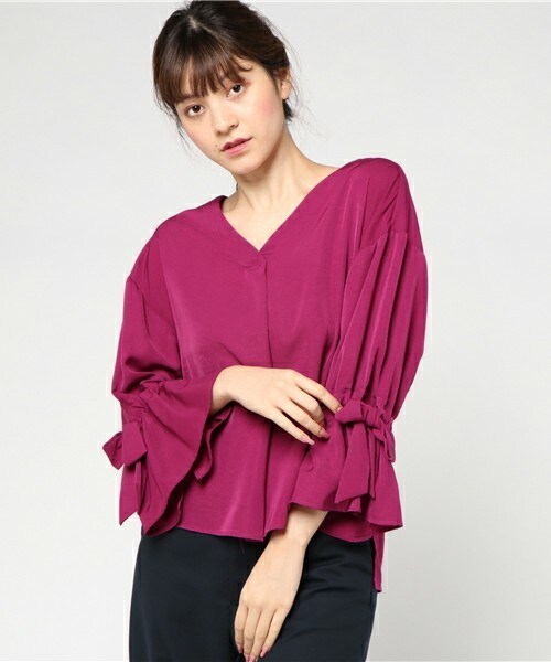 archives（アルシーヴ）の「キャンディスリーブブラウス（シャツ/ブラウス・レディース・オフホワイト/ブラック/ピンク系その他・MEDIUM）」の3枚目の写真