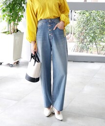 DHOLIC | ボタンフライワイドデニムパンツ(デニムパンツ)