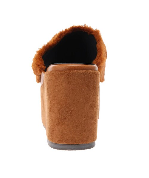 E hyphen world gallery（イーハイフンワールドギャラリー）の「ファー厚底サンダル（シューズ・ブラック/ブラウン・S/M/L）」の2枚目の写真