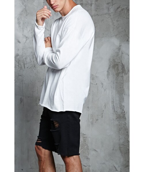 FOREVER 21（フォーエバー トゥエンティーワン）の「[MEN]ローカットロングスリーブＴシャツ（トップス・メンズ・WHITE・XS/S/M/L）」の2枚目の写真