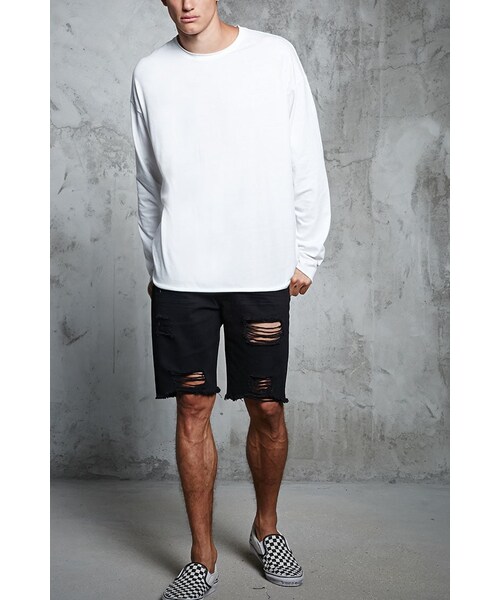 FOREVER 21（フォーエバー トゥエンティーワン）の「[MEN]ローカットロングスリーブＴシャツ（トップス・メンズ・WHITE・XS/S/M/L）」の4枚目の写真