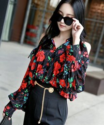 DINT | ローズモススリットパフブラウス(シャツ/ブラウス)