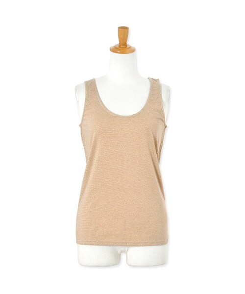 flower（フラワー）の「shiny tank top～シャイニータンク（タンクトップ・レディース・pink/gray/beige・FREE）」の3枚目の写真