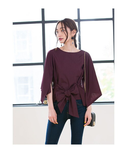 Sheson(シーズン)の「Sheson(シーズン)セレクト リボンデザインブラウス(シャツ/ブラウス・レディース・ホワイト/ボルドー/ブラウン/カーキ/ブラック・FREE)」の5枚目の写真