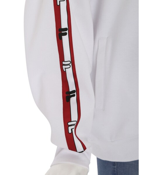 FILA EMODA❤︎フェイクファージップトレーナー❤︎美品 EMODA×FILAフェイクファーZIPUPプルオーバー ホワイト -ファッション