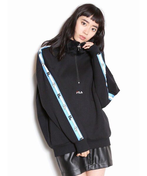 FILA EMODA❤︎フェイクファージップトレーナー❤︎美品 EMODA（エモダ）の「【EMODA×FILA】フェイクファージップアッププル