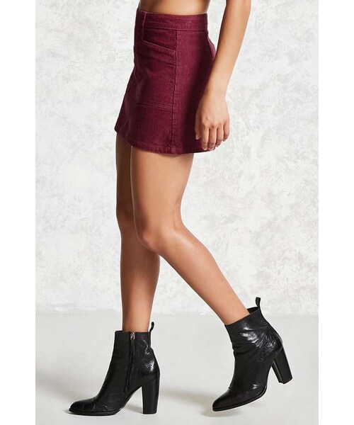 FOREVER 21（フォーエバー トゥエンティーワン）の「FOREVER 21 Corduroy Mini Skirt（スカート・レディース・Red/Brown・26/27/28/29/30/31）」の4枚目の写真