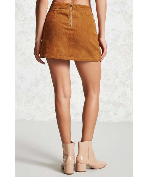 FOREVER 21（フォーエバー トゥエンティーワン）の「FOREVER 21 Corduroy Mini Skirt（スカート・レディース・Red/Brown・26/27/28/29/30/31）」の3枚目の写真
