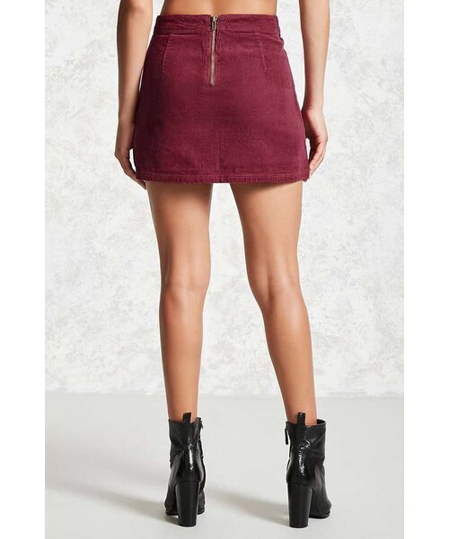 FOREVER 21（フォーエバー トゥエンティーワン）の「FOREVER 21 Corduroy Mini Skirt（スカート・レディース・Red/Brown・26/27/28/29/30/31）」の6枚目の写真