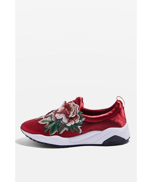 floral embroidered trainers