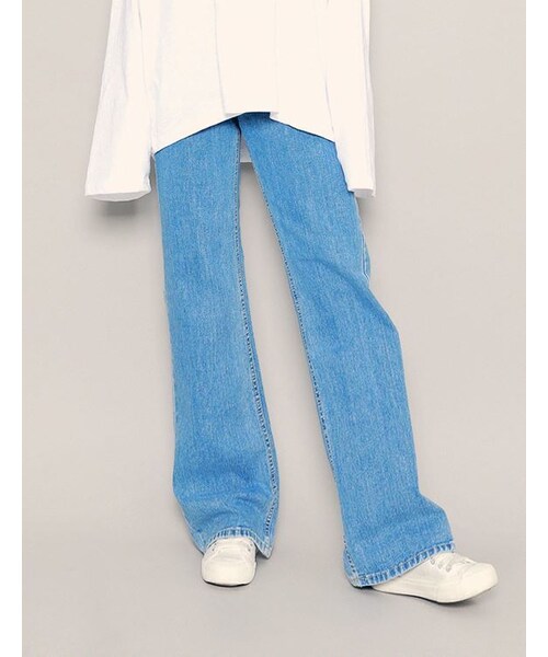 HOTPING(ホッピン)の「ハイウエストワイドデニムパンツ(デニムパンツ・レディース・ライトデニム・S/M/L/XL/XXL/XXXL)」の1枚目の写真
