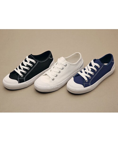 HOTPING(ホッピン)の「3Colorsレースアップスニーカー(スニーカー・レディース・ホワイト/ブラック・23.0/23.5/24.0/24.5/25.0)」の1枚目の写真