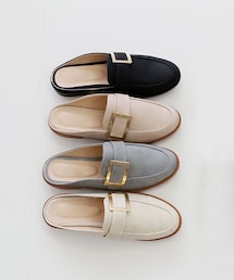 SOVOMALL | バックルポイントバブーシュ(ローファー)