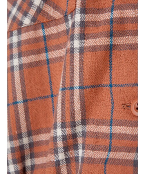 w closet（ダブルクローゼット）の「チェック開襟シャツ（トップス・レディース・オレンジ/ホワイト×ブラック・FREE）」の12枚目の写真