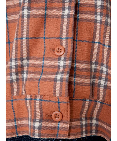 w closet（ダブルクローゼット）の「チェック開襟シャツ（トップス・レディース・オレンジ/ホワイト×ブラック・FREE）」の11枚目の写真