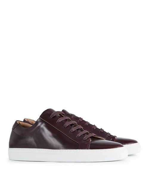 REISS（リース）の「Darren Bordeaux Leather Sneakers（シューズ・メンズ・Bordeaux）」の2枚目の写真