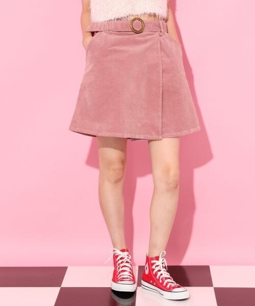 Heather（ヘザー）の「コーデュロイラップスカート（スカート・ブラウン/ネイビー/ライラック）」の3枚目の写真