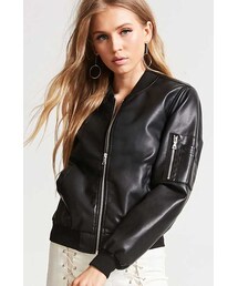 FOREVER 21 | FOREVER 21 Faux Leather Bomber Jacket(ライダースジャケット)