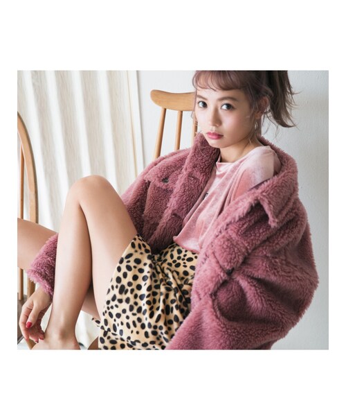 MURUA(ムルーア)の「シャギー Miniスカート(スカート・レディース・ブラック/オレンジ/ミックス・F)」の6枚目の写真