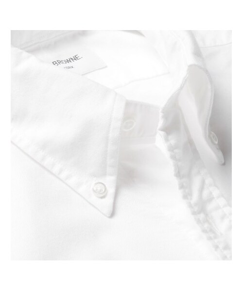 THOM BROWNE(トムブラウン)の「Thom Browne Button-Down Collar Striped Cotton Oxford Shirt(シャツ/ブラウス・メンズ・White・5/2/1/4)」の3枚目の写真