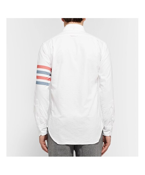 THOM BROWNE(トムブラウン)の「Thom Browne Button-Down Collar Striped Cotton Oxford Shirt(シャツ/ブラウス・メンズ・White・5/2/1/4)」の4枚目の写真