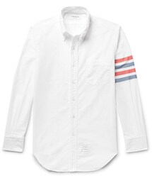 THOM BROWNE | Thom Browne Button-Down Collar Striped Cotton Oxford Shirt(シャツ/ブラウス)