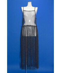 A.D.G | ラメチュール キャミワンピース(BLK)(ワンピース)