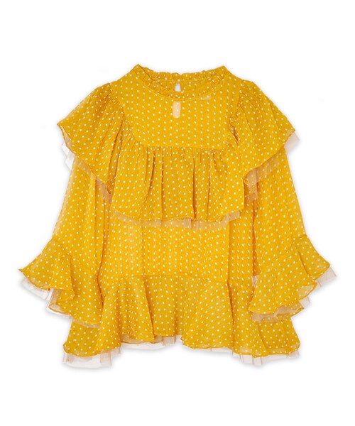flower(フラワー)の「graceful retro blouse~グレイスフルレトロブラウス(シャツ/ブラウス・レディース・yellow/navy・FREE)」の1枚目の写真