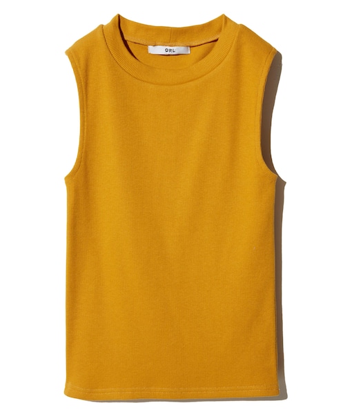 GRL（グレイル）の「テレコノースリーブトップス（Tシャツ/カットソー・レディース・ブラック/レッド/ブルー/ピンク/グレー/からし/ネイビー/オフホワイト・M）」の6枚目の写真