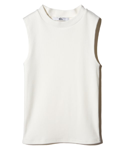 GRL（グレイル）の「テレコノースリーブトップス（Tシャツ/カットソー・レディース・ブラック/レッド/ブルー/ピンク/グレー/からし/ネイビー/オフホワイト・M）」の2枚目の写真