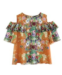 AULA | AULA FLOWER PANEL PRINT OPEN SHOULDER BLOUSE(シャツ/ブラウス)